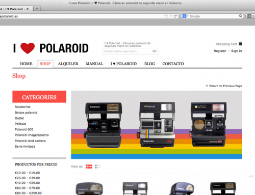 Diseño de sitio web «Ilovepolaroid»